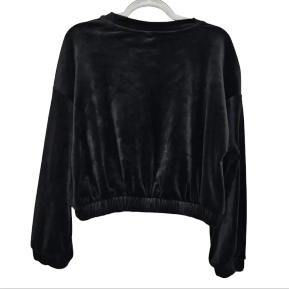 Old Navy Long Sleeve Crushed Velvet Black Elastic Waist and Wrist Girls 8 (M)